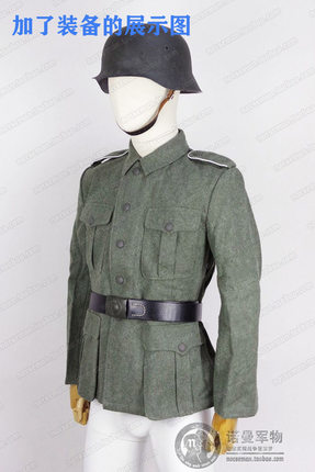 WH国房君M40原野灰毛呢作战服上衣裤子WH灰绿野战工装 诺曼军物