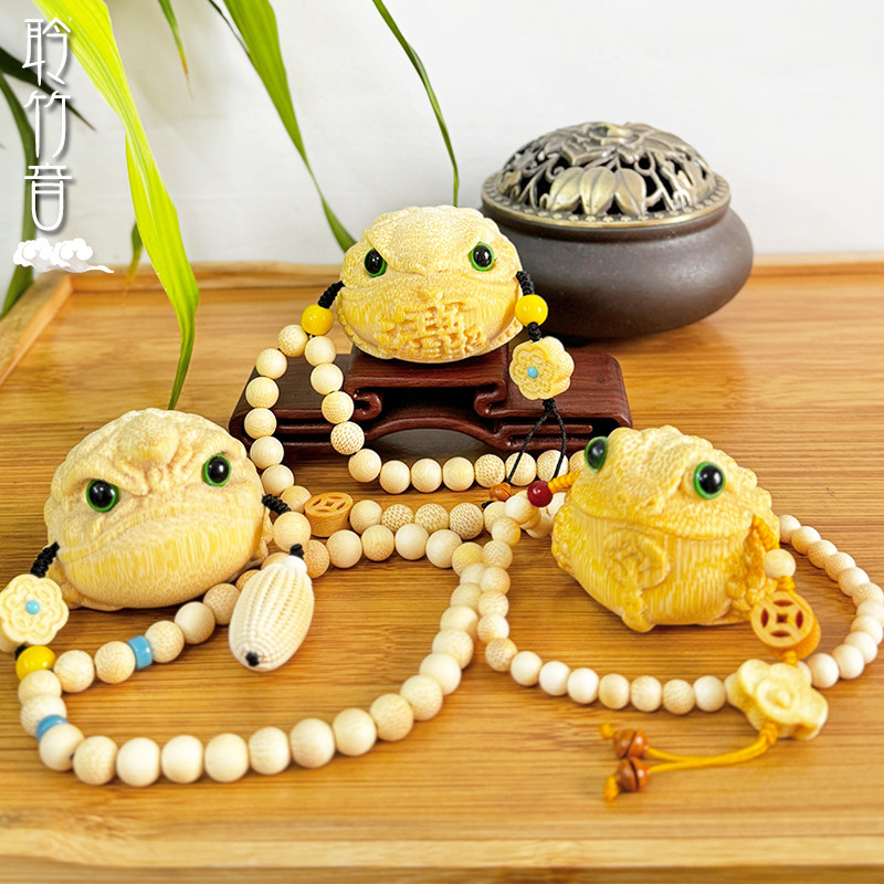 [聆竹音]竹雕金蟾手把件5.0金蟾成品龙血金丝竹金蟾手把件恶霸蟾