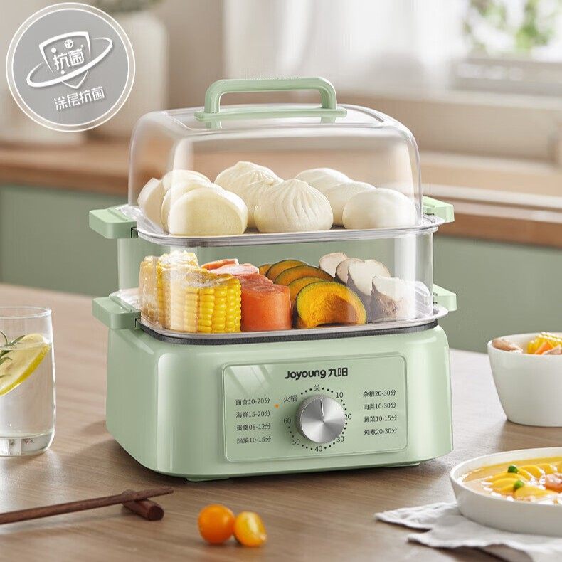 九阳电蒸锅家用多功能多层大容量电蒸笼多用途锅电火锅电煮锅家用