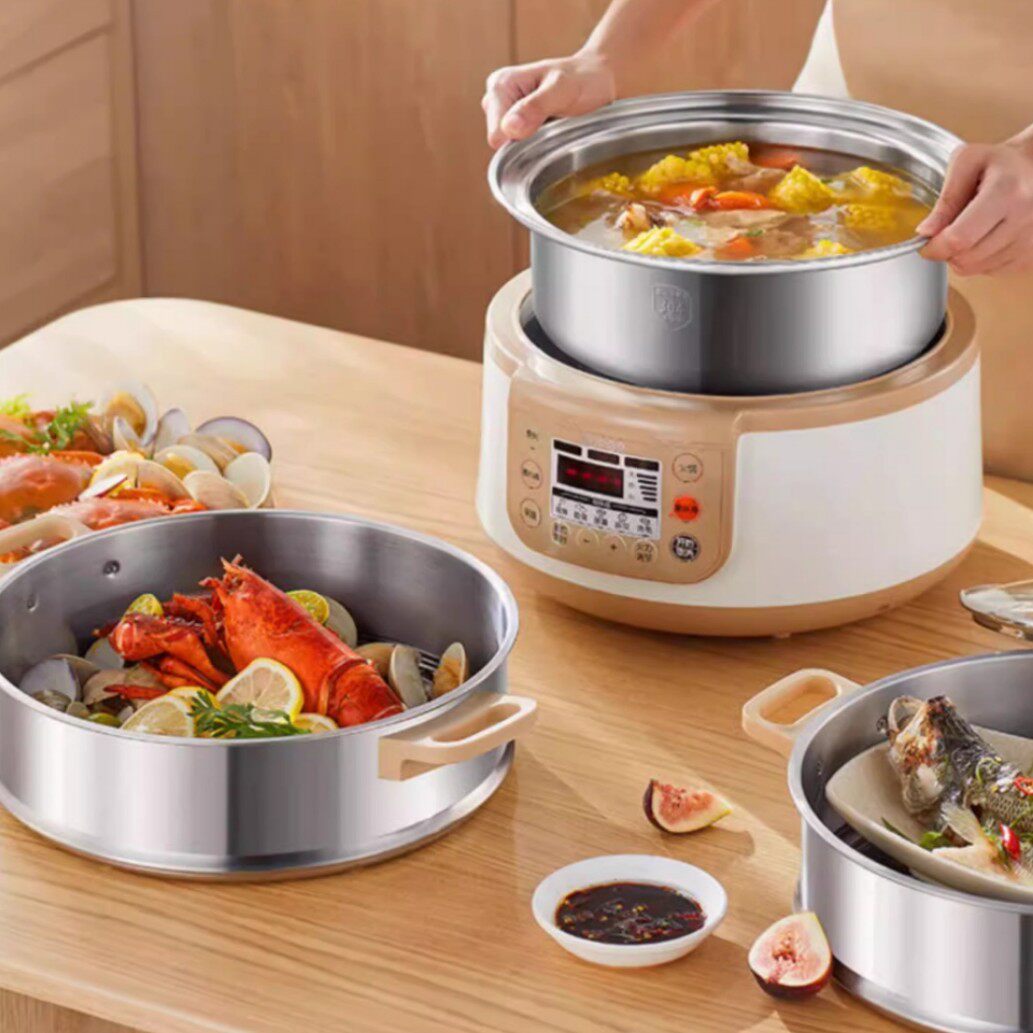 苏泊尔电蒸锅多功能一体蒸锅火锅煮锅家用锈钢蒸汽锅蒸菜电蒸笼