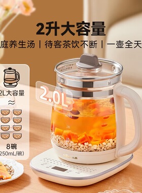小熊养生壶YSH-D20T6大容量煮茶多功能家用烧水壶办公室煮茶器2L