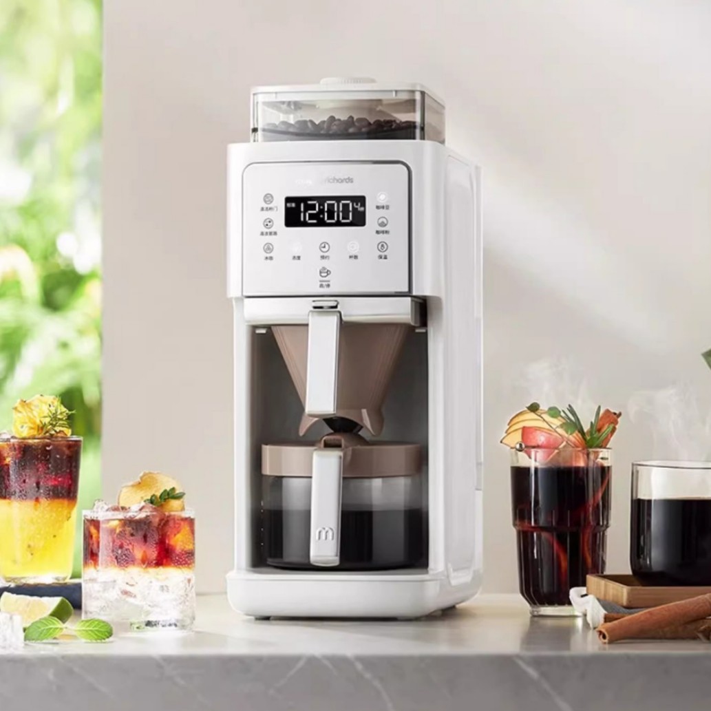 摩飞咖啡机美式研磨一体小型家用冷热两用智能保温现磨冲泡全自动