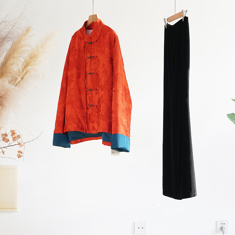 沐遥  凤穿牡丹 ｜ 百鸟独凤凰 众花独牡丹  新中式提花薄棉外套