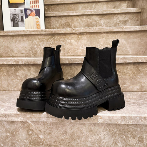 马丁靴小个子6cm烟筒靴机车靴女