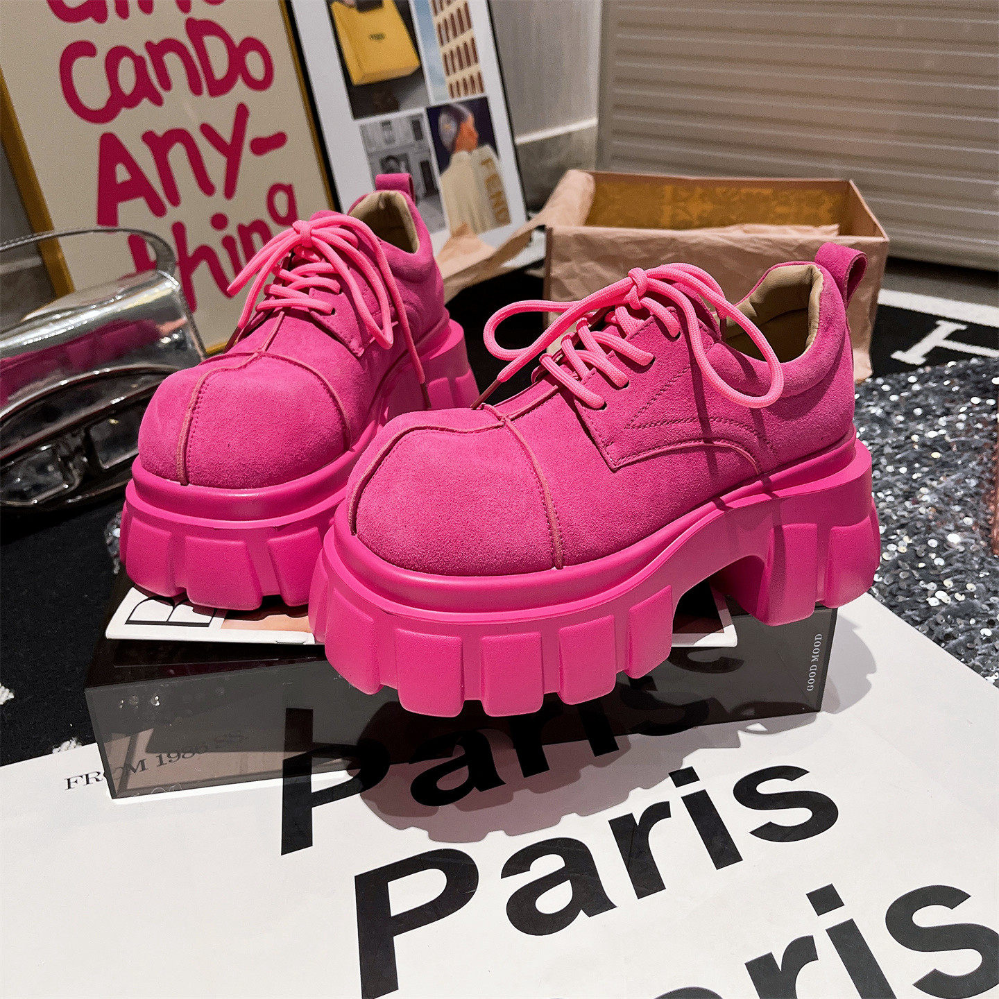 小个子8cm超高跟英伦女鞋