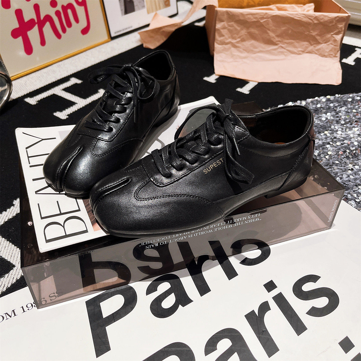 羊皮版~欧货真皮分趾猪蹄鞋JK小皮鞋单鞋乐福鞋布洛克平底鞋女鞋,女鞋,深口单鞋,淘宝优惠券,粉丝福利购,淘宝优惠卷