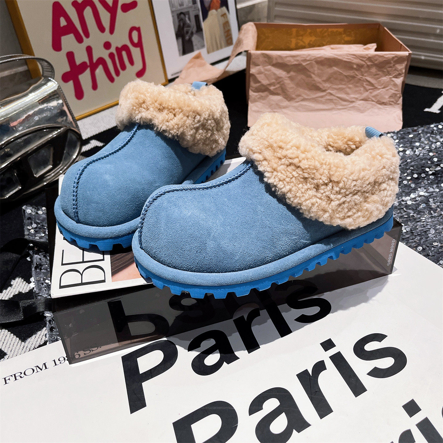 真皮羊毛版~欧货大头卡皮巴拉面包鞋雪地棉靴一脚蹬加厚勃肯鞋女,女鞋,时尚雪地靴,淘宝优惠券,粉丝福利购,淘宝优惠卷