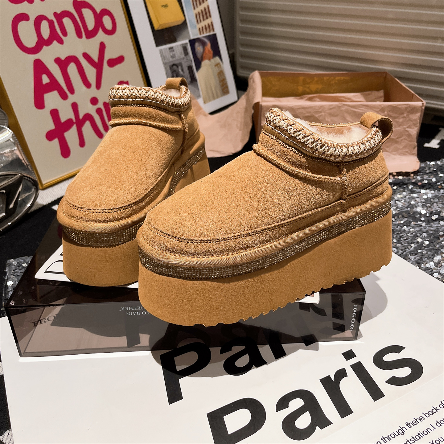 松糕小个子6cm雪地棉靴女鞋潮鞋