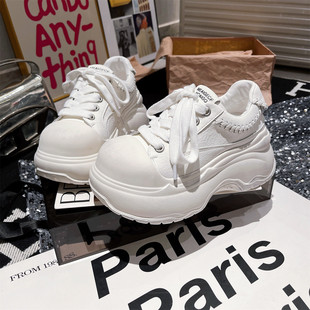 欧货小个子6cm休闲鞋 女鞋 板鞋 小白鞋 米奇大头贝壳头面包鞋 真皮版