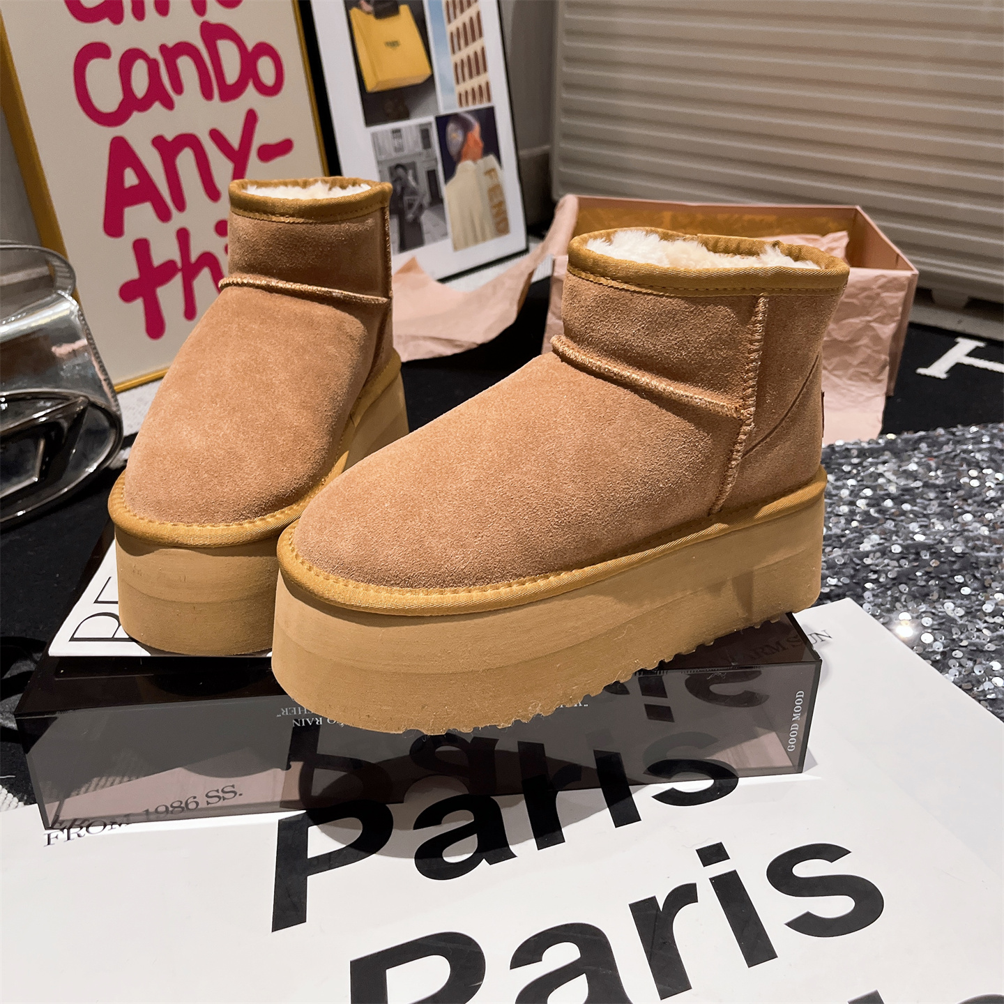 短靴mini小个子加厚增高女鞋