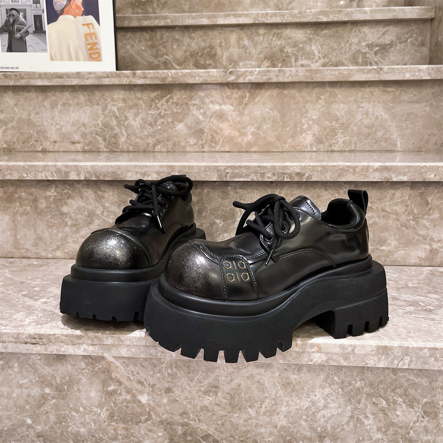 欧货擦色松糕JK小皮鞋乐福鞋女鞋