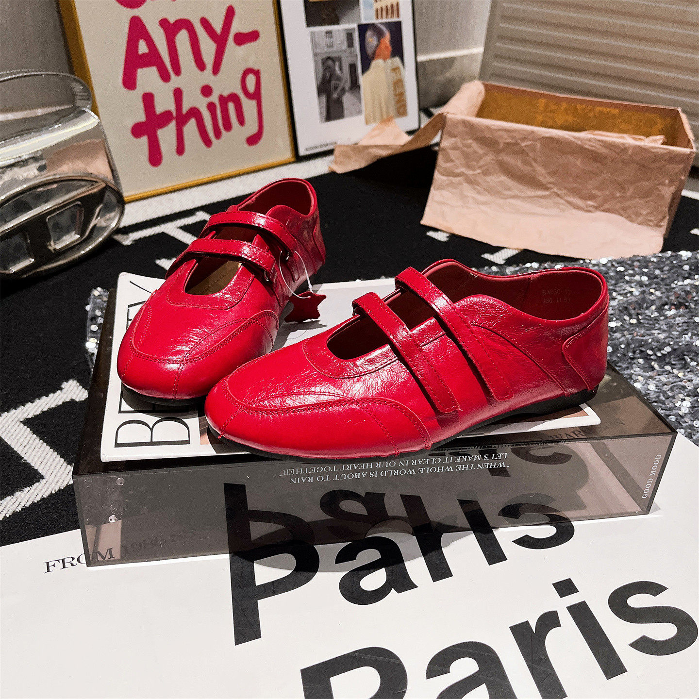 羊皮版~漆皮芭蕾风真皮一字玛丽珍小红鞋平底浅口单鞋乐福鞋女鞋,女鞋,时尚芭蕾鞋,淘宝优惠券,粉丝福利购,淘宝优惠卷