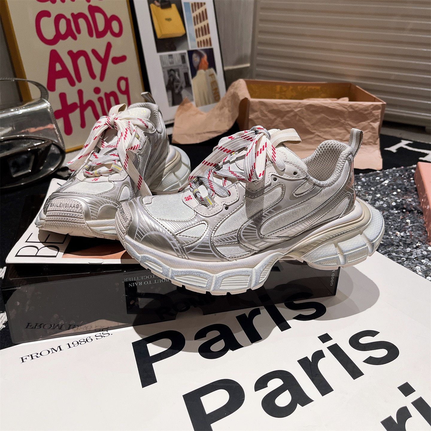 欧货做旧擦色绑带亮片老爹鞋运动鞋厚底松糕小飞尾休闲小脏鞋女鞋,女鞋,老爹鞋,淘宝优惠券,粉丝福利购,淘宝优惠卷