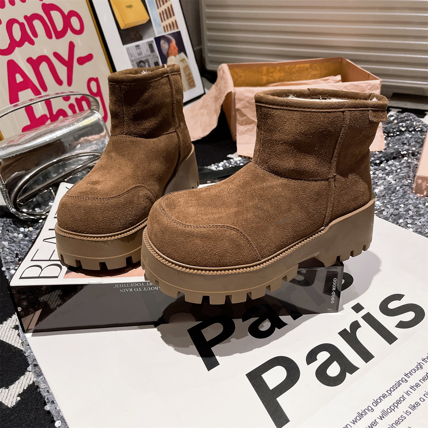 松糕小个子加绒雪地棉靴爆款女鞋