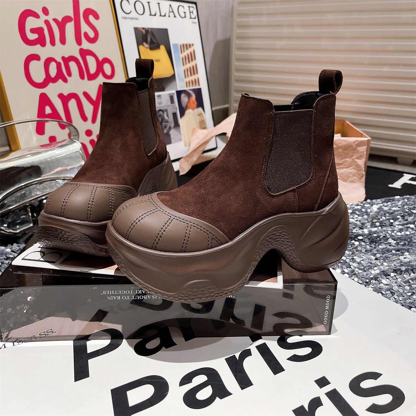 小个子机车靴短靴切尔西靴潮