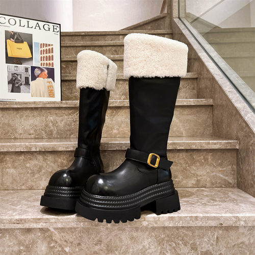 棉靴小个子马丁靴女鞋烟筒靴长靴