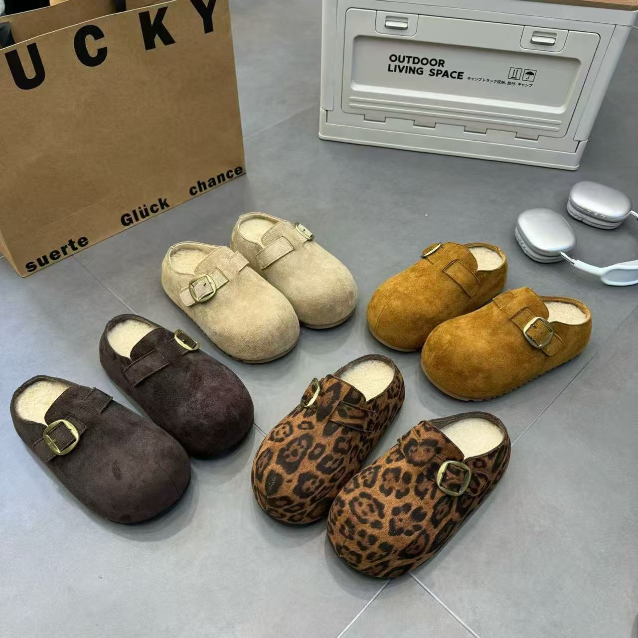 【断码福利】2025秋季新款包头棉拖鞋一脚蹬懒人鞋加绒女鞋