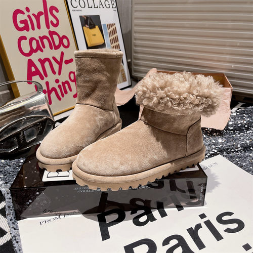 复古勃肯鞋平底雪地棉靴加厚女鞋