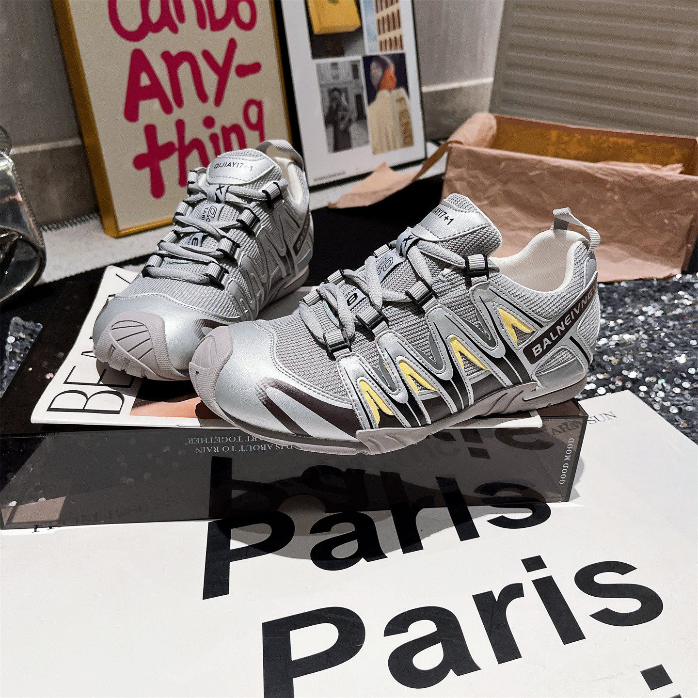 欧货ins超火户外慢跑鞋休闲银色小白鞋板鞋老爹鞋运动鞋平底女鞋,女鞋,老爹鞋,淘宝优惠券,粉丝福利购,淘宝优惠卷