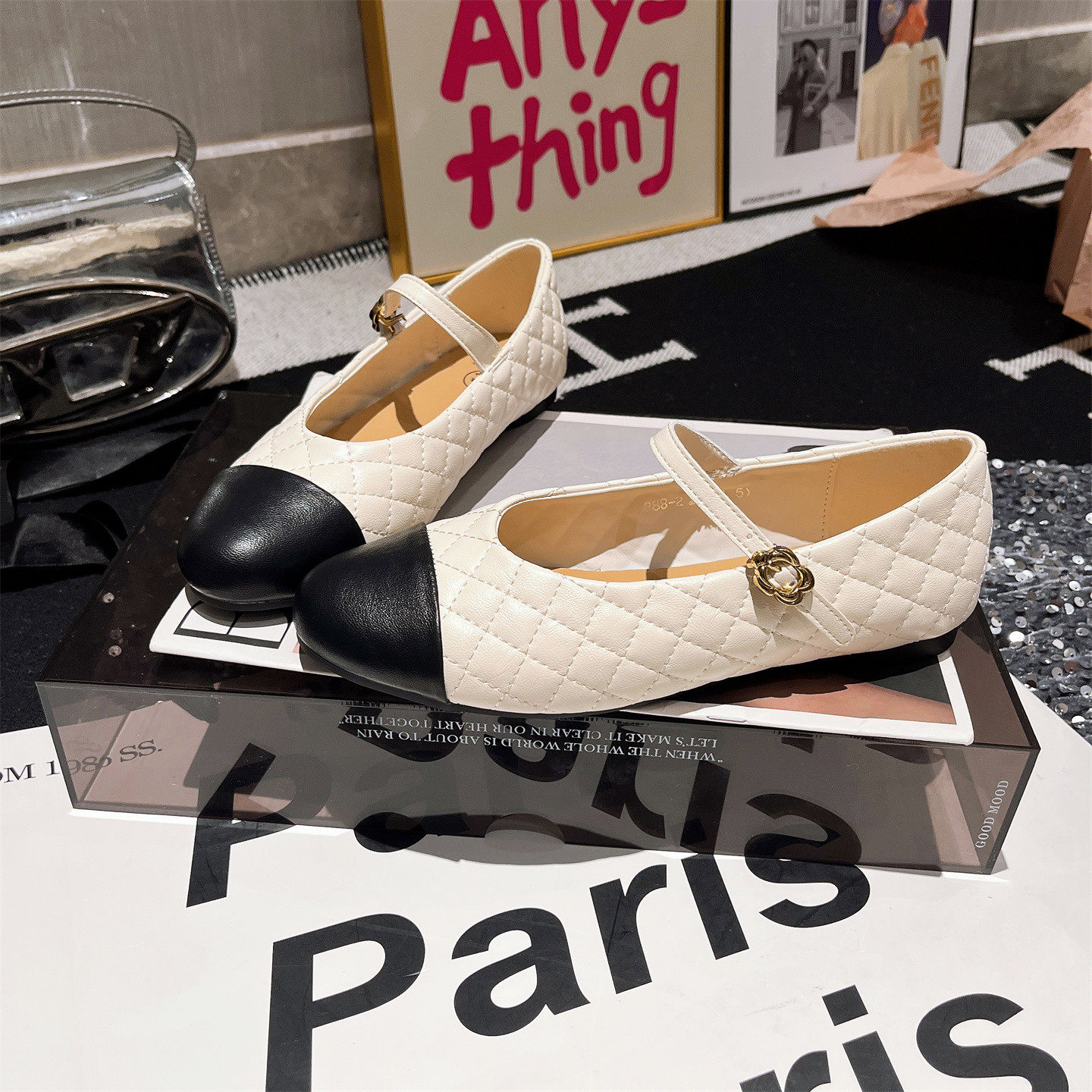 软皮版~欧货菱格香香风一字玛丽珍芭蕾风百搭平底名媛风浅口女鞋,女鞋,时尚芭蕾鞋,淘宝优惠券,粉丝福利购,淘宝优惠卷