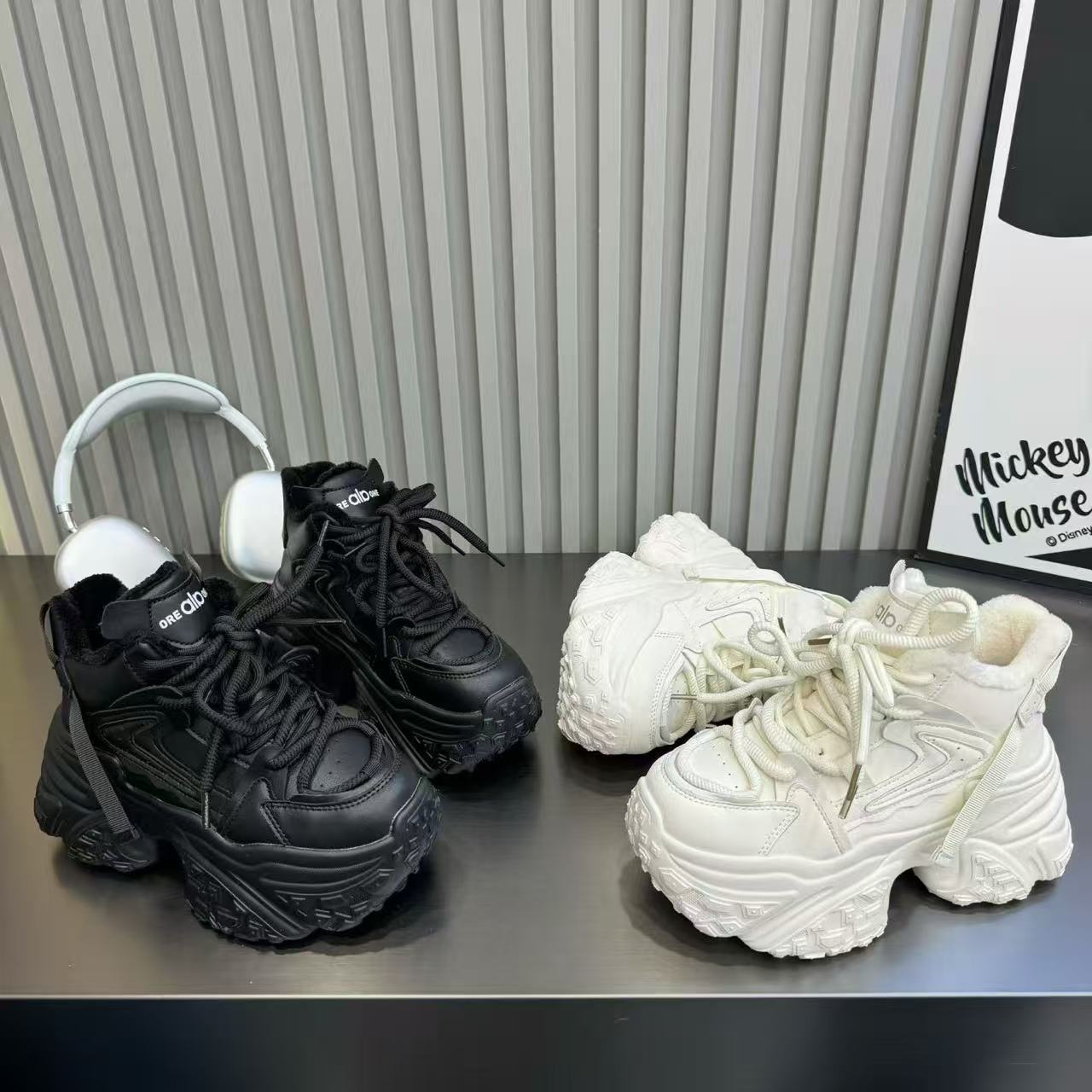 【限时福利】2025秋冬新款加绒加厚厚底增高松糕老爹鞋女鞋休闲鞋