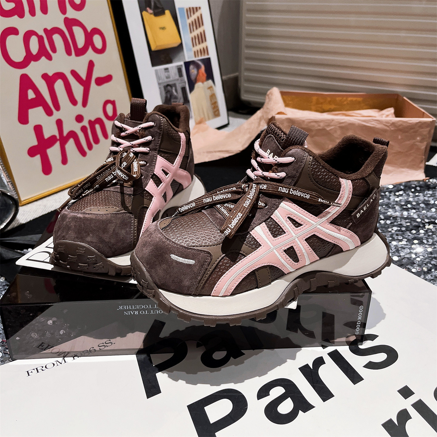 真皮运动鞋高帮休闲鞋加绒女鞋