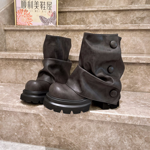 马丁靴机车靴裤管靴小个子女鞋