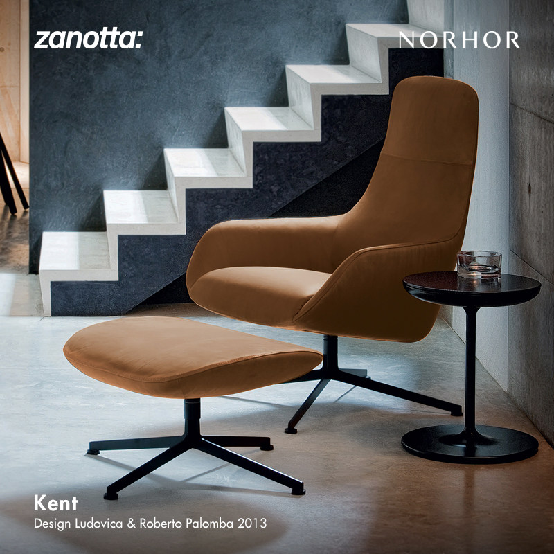 现货原装进口/意大利zanotta/意式简约/kent真皮旋转休闲椅躺椅