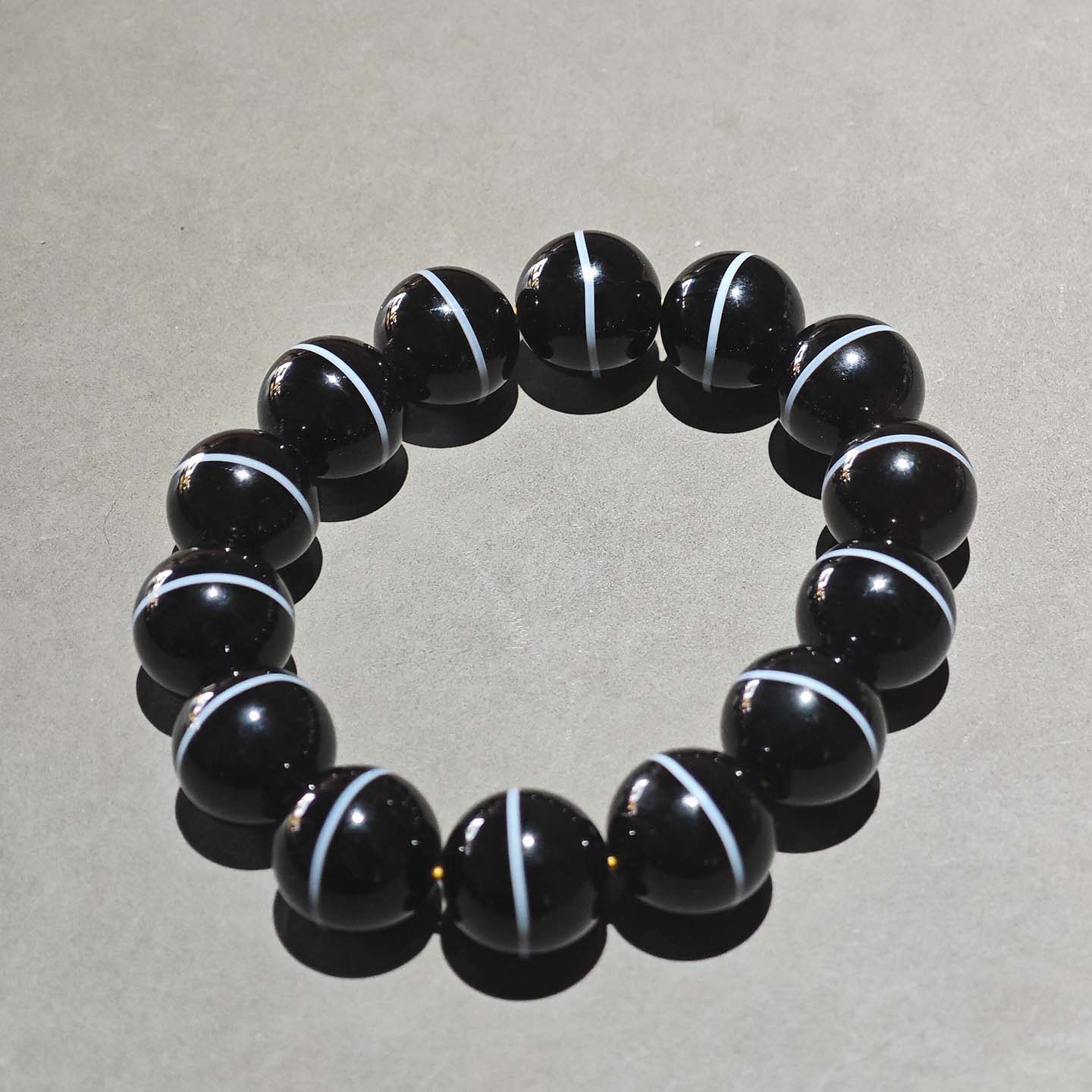 16MM天然原色一线药师玛瑙手串男款手链文玩配饰线珠子