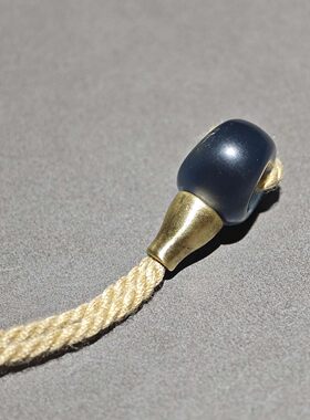 天然蓝沁唐球玛瑙斜切佛头三通