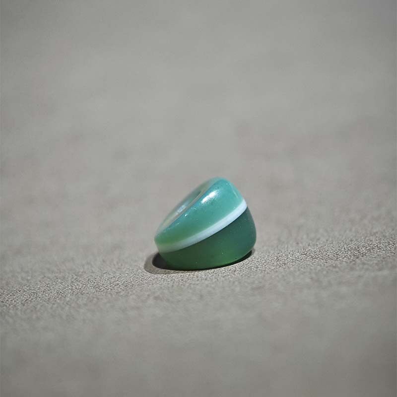 8MM天然绿色一线药师玛瑙斜切猪大肠马蹄珠子佛珠手串配件小元素