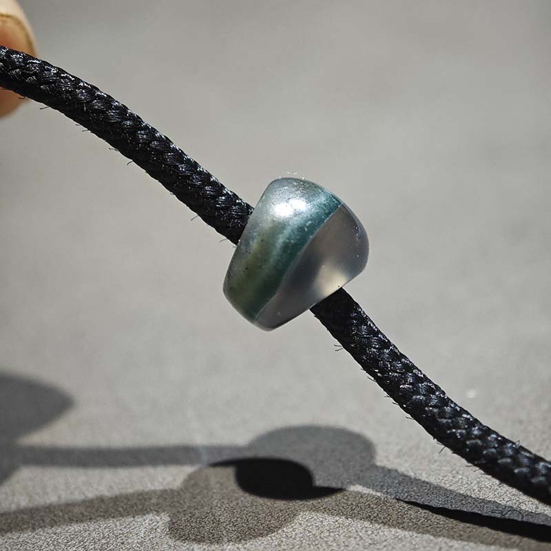 9MM天然绿幽灵聚宝盆一线药师天地珠子斜切猪大肠马蹄珠文玩配饰