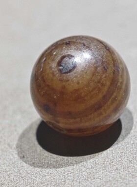 10MM天然灰皮蓝沁缠丝玛瑙眼珠