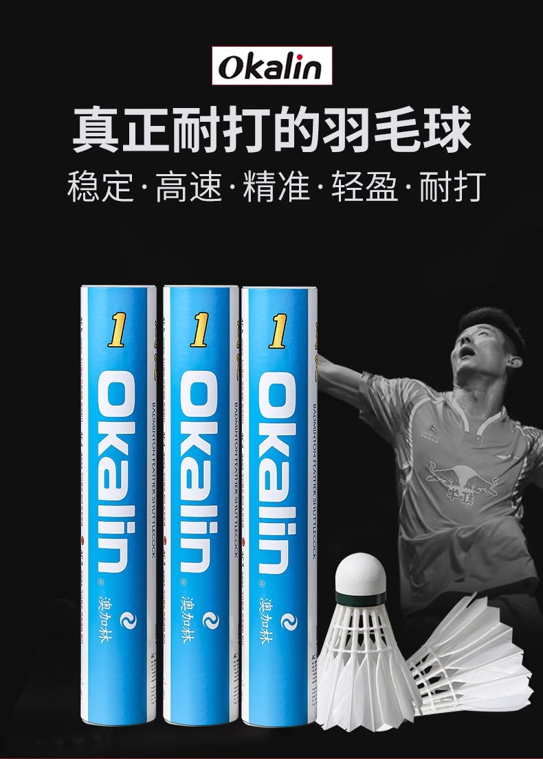 威健Okalin澳加林AC1羽毛球训练用球耐打不易烂飞行稳定比赛运动