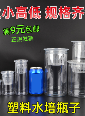 塑料透明水培瓶子器皿圆柱形定植篮蔬菜豆子多肉荔枝种子红薯龙眼