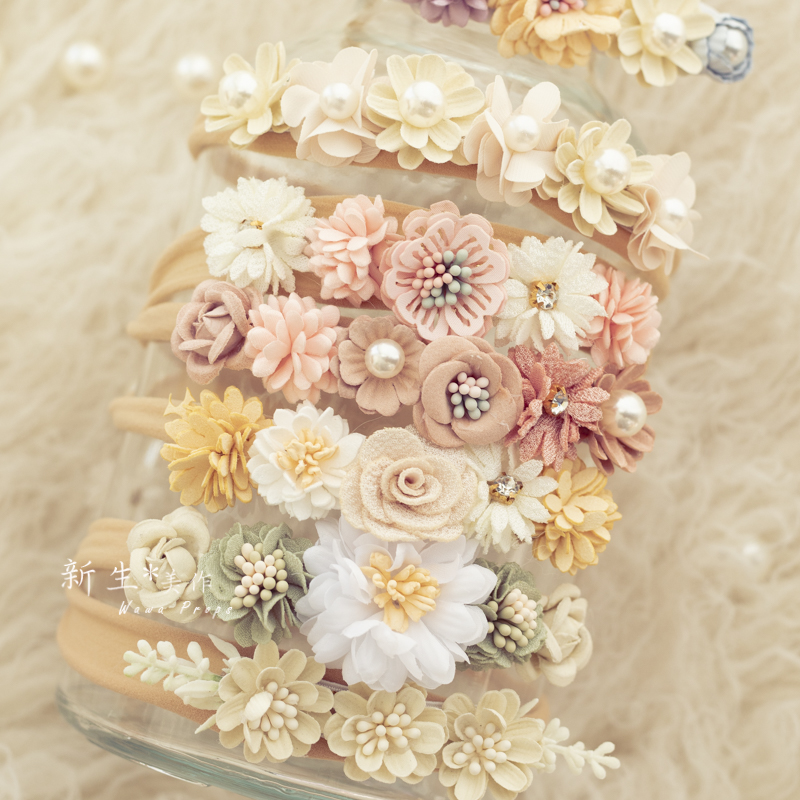 婴儿仙美花朵发带系列高弹柔软