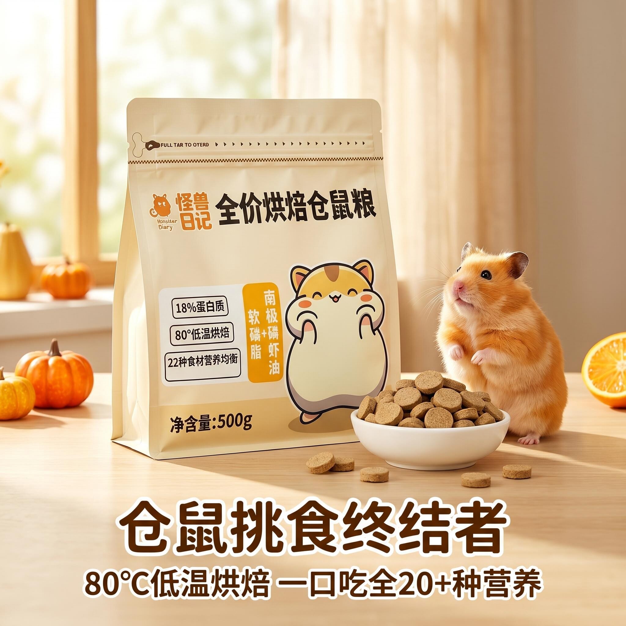 怪兽日记低温烘焙仓鼠粮益生菌图片
