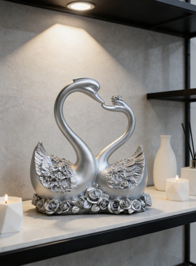 天鹅结婚房间摆设北欧家居装饰品