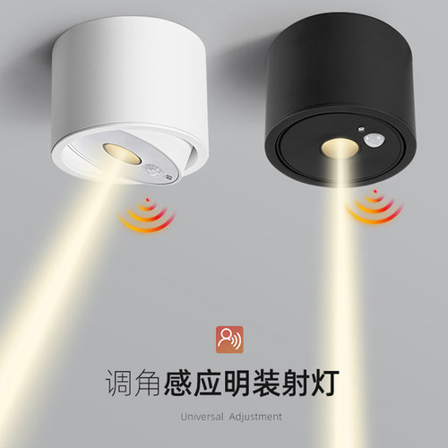 人体自动感应射灯明装防眩