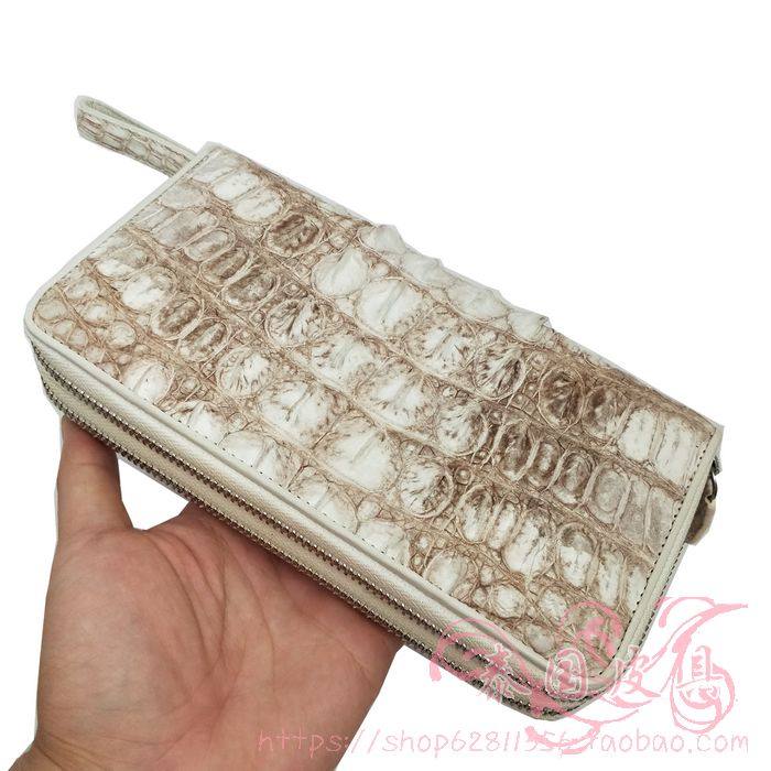 正宗鳄鱼背皮钱包男女竖款手抓包大容量多卡位真皮商务长款手拿包