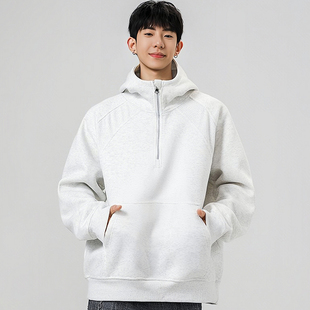 FIDO 重磅宽松潮牌高街情侣连帽卫衣男女秋冬 DIDO半拉链小众美式
