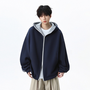 重磅宽松连帽拉链卫衣男女秋冬 外套小众美式 FIDO DIDO双面穿开衫