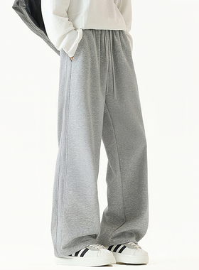 FIDO DIDO美式高街小众潮宽松运动休闲情侣直筒弯刀长裤男女秋冬