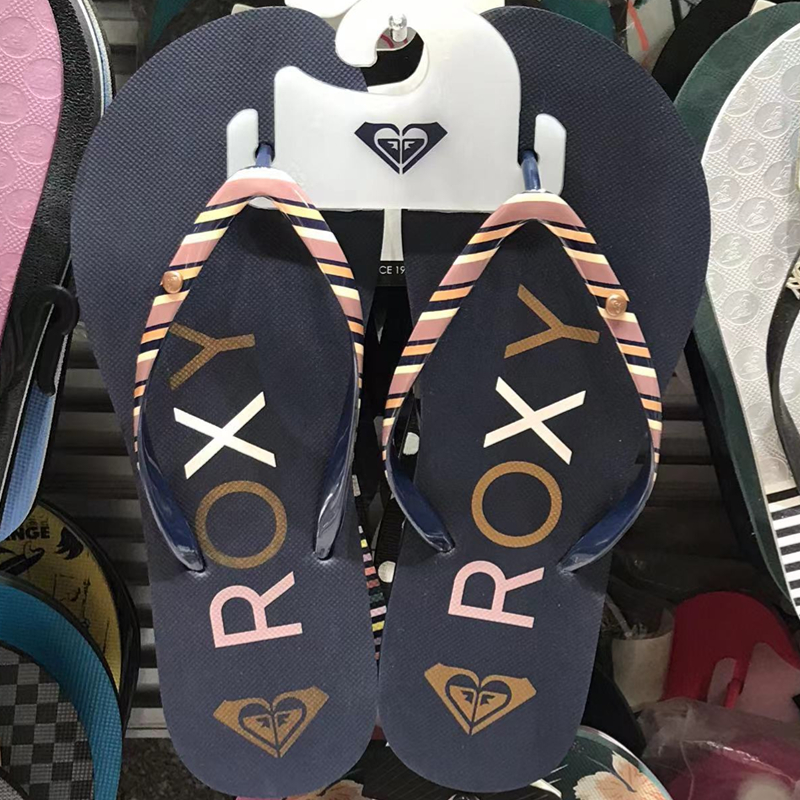 现货ROXY2025夏季新款防滑防臭凉拖鞋女时尚黑色百搭仙女风人字拖