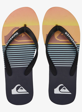 现货Quiksilver2026新款夏季男青年橘色橡胶潮牌人字拖冲浪休闲