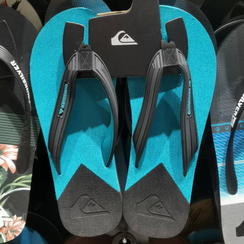 现货Quiksilver2026新款夏季男士橡胶潮牌人字拖蓝色休闲外穿凉拖