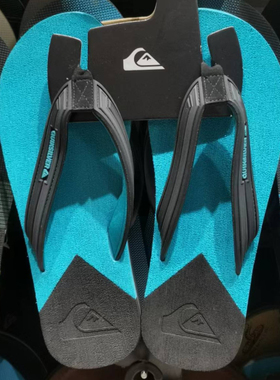 现货Quiksilver2025新款夏季男士橡胶潮牌人字拖蓝色休闲外穿凉拖