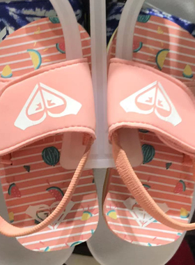 现货包邮ROXY2026新款凉儿童平跟拖鞋室内休闲沙滩一字拖露趾