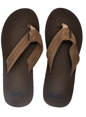 2026年新款Quikilver男士咖色宽布带不磨脚日常户外亲子平人字拖