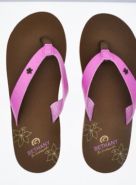 现货cobian 2026年新款夏季女童时尚潮牌布艺凉拖沙滩外出人字拖